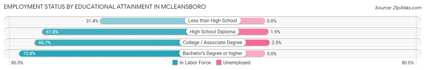 Employment Status by Educational Attainment in McLeansboro