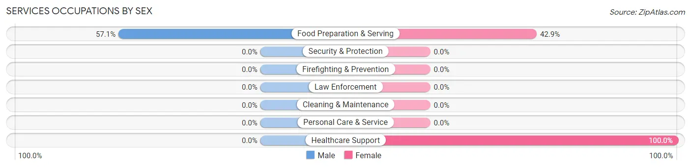Services Occupations by Sex in Metcalf