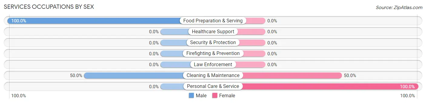 Services Occupations by Sex in Mettawa