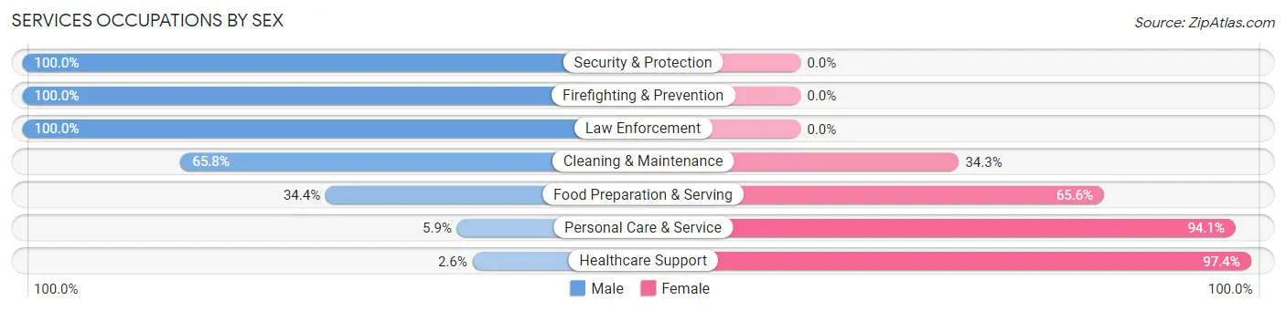Services Occupations by Sex in Minooka