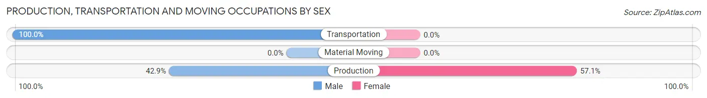 Production, Transportation and Moving Occupations by Sex in New Bedford