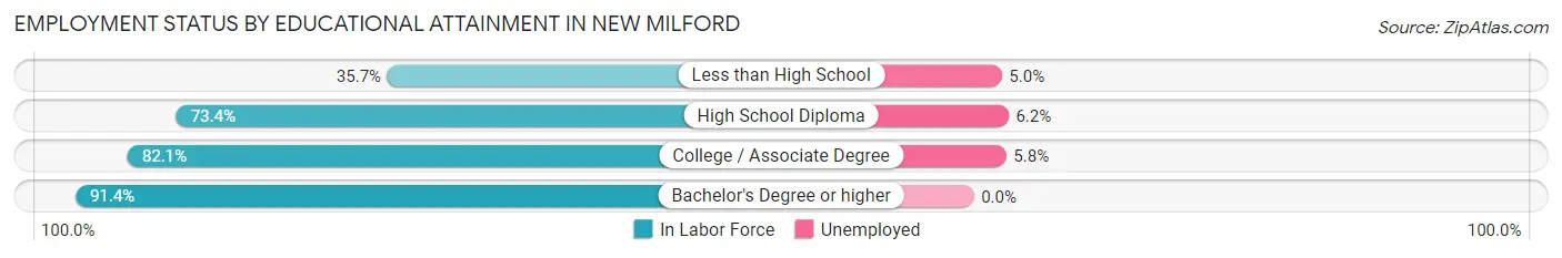 Employment Status by Educational Attainment in New Milford