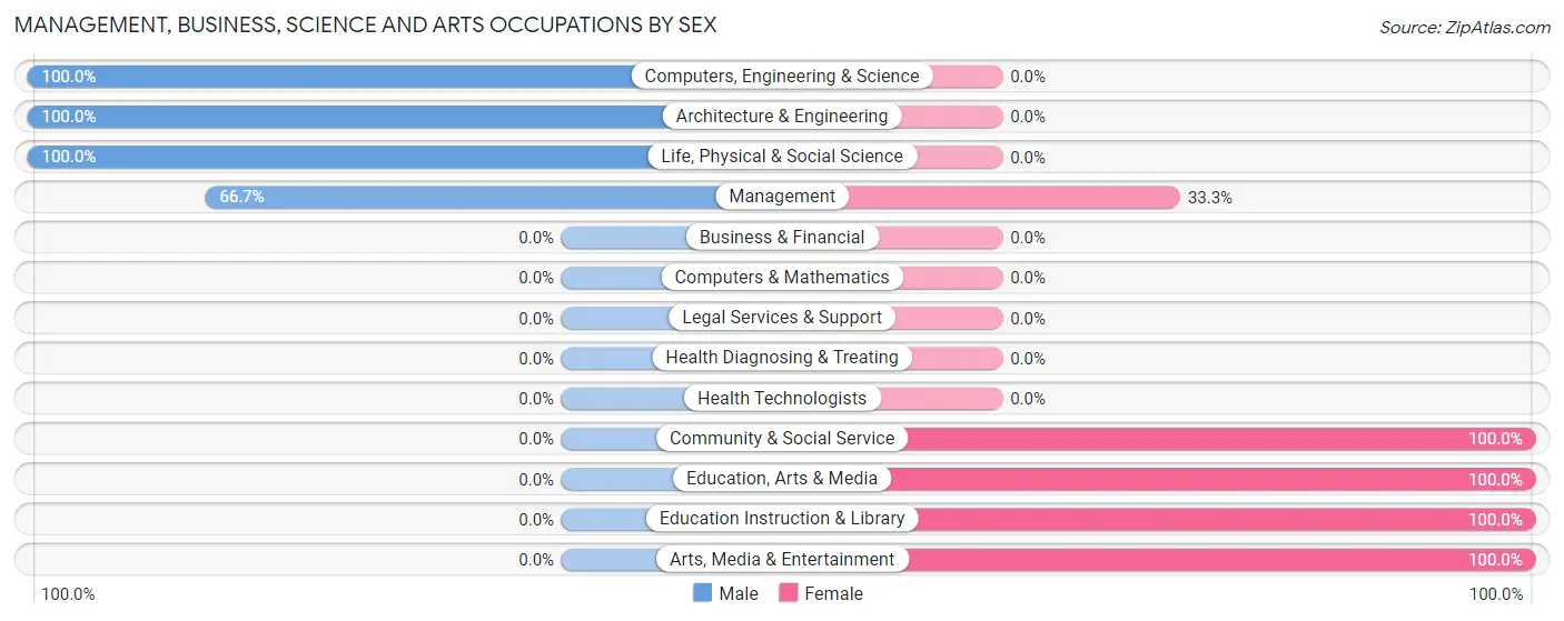 Management, Business, Science and Arts Occupations by Sex in New Salem