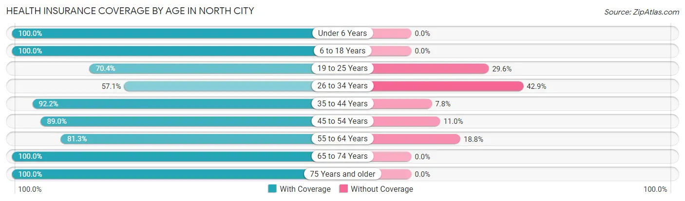 Health Insurance Coverage by Age in North City