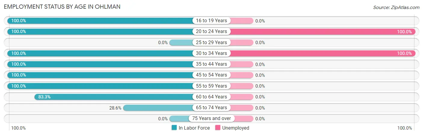 Employment Status by Age in Ohlman