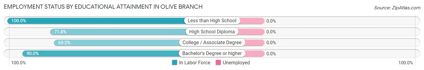Employment Status by Educational Attainment in Olive Branch
