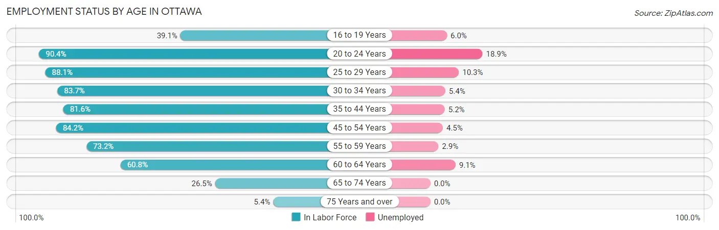 Employment Status by Age in Ottawa