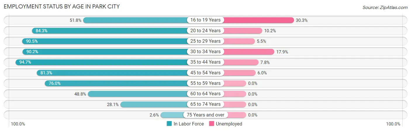 Employment Status by Age in Park City