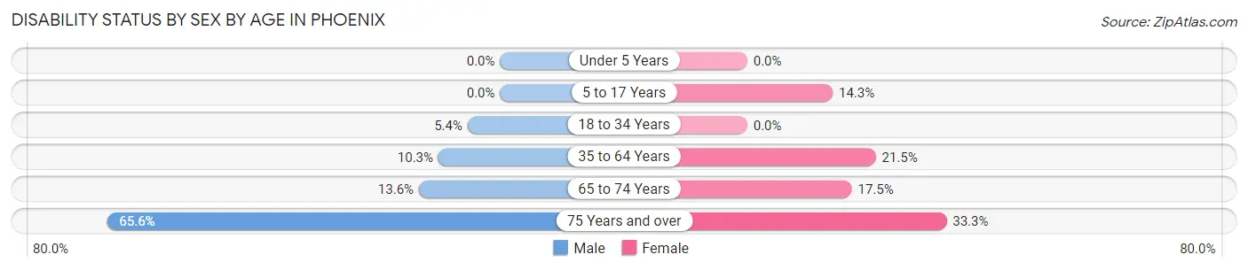 Disability Status by Sex by Age in Phoenix