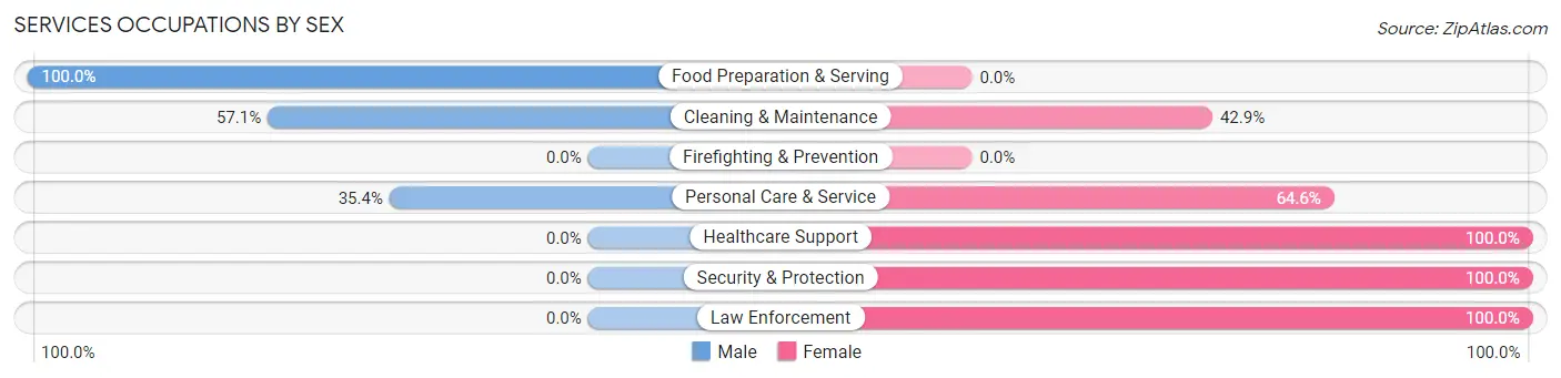 Services Occupations by Sex in Pierron