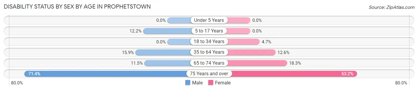 Disability Status by Sex by Age in Prophetstown