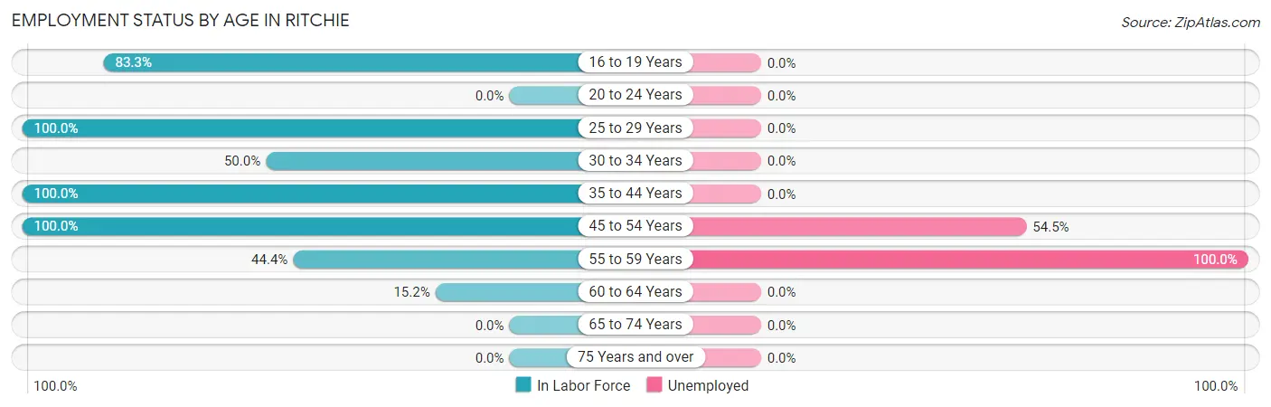 Employment Status by Age in Ritchie