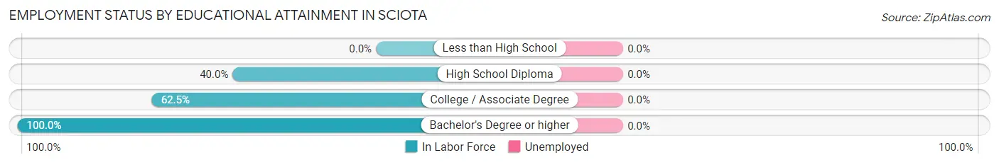 Employment Status by Educational Attainment in Sciota