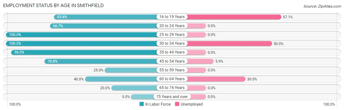 Employment Status by Age in Smithfield