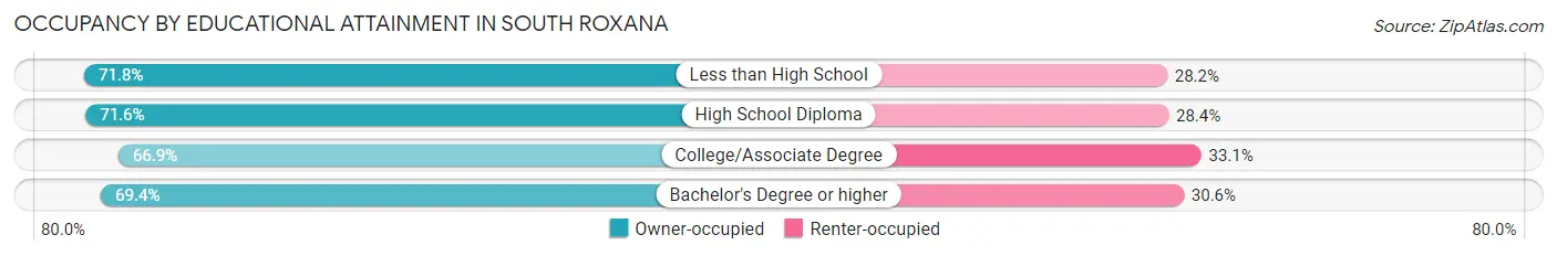 Occupancy by Educational Attainment in South Roxana