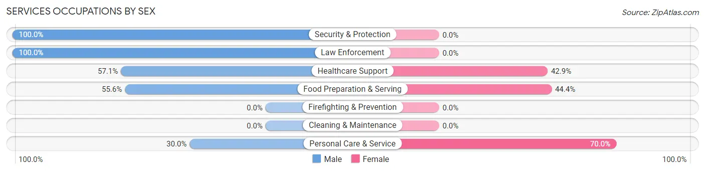 Services Occupations by Sex in Summerfield