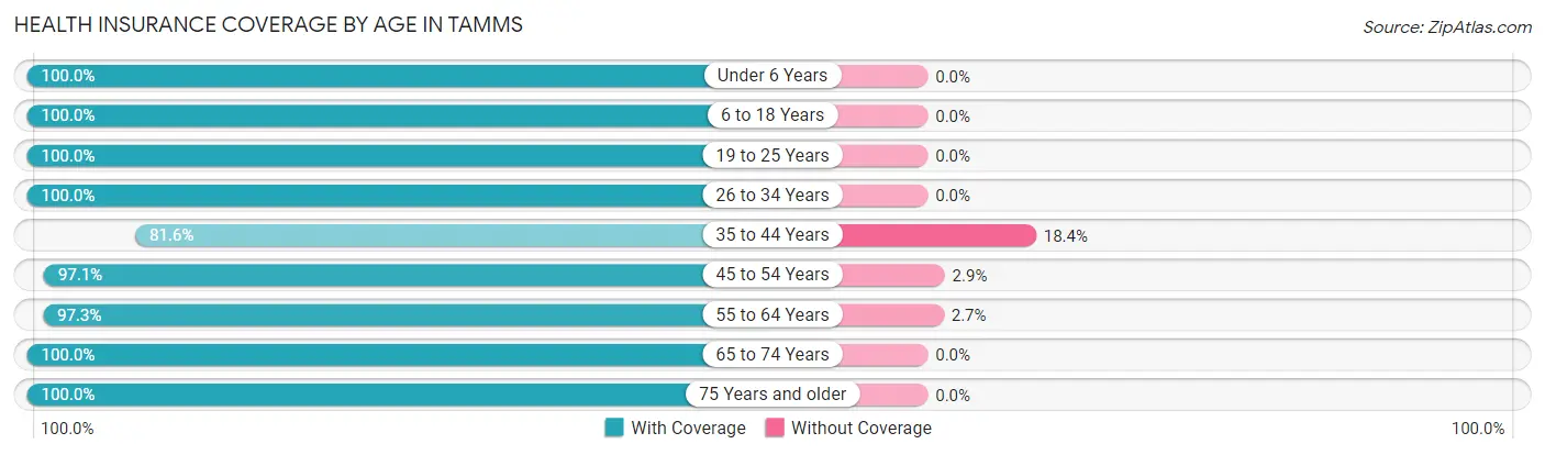 Health Insurance Coverage by Age in Tamms