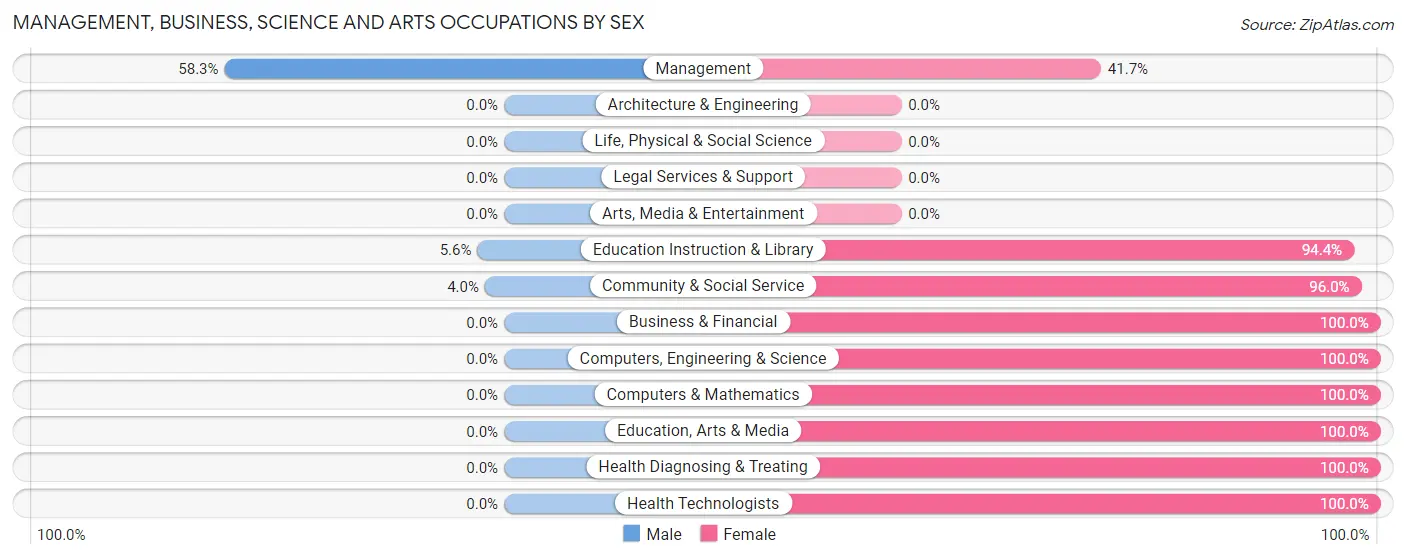 Management, Business, Science and Arts Occupations by Sex in Tampico