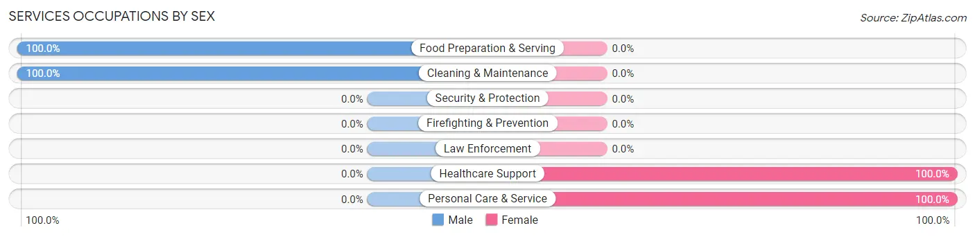 Services Occupations by Sex in Thawville