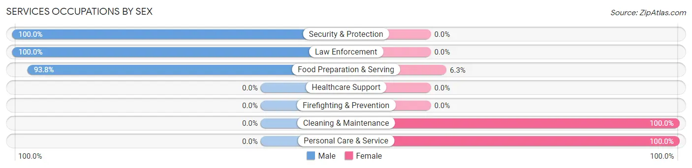 Services Occupations by Sex in Troy Grove