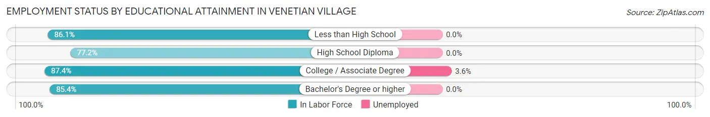 Employment Status by Educational Attainment in Venetian Village