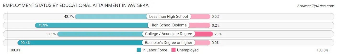 Employment Status by Educational Attainment in Watseka