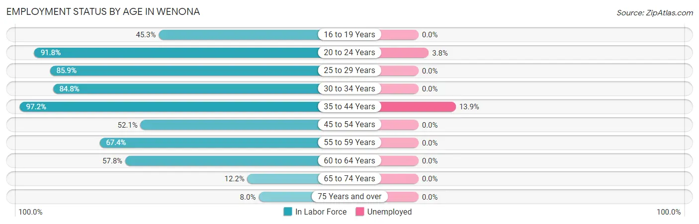 Employment Status by Age in Wenona