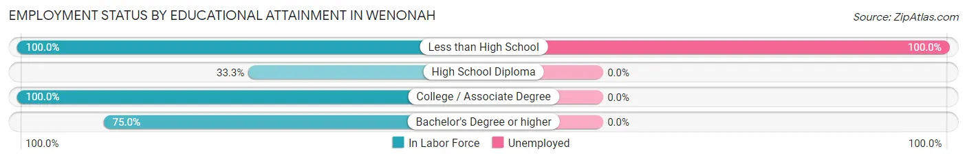 Employment Status by Educational Attainment in Wenonah