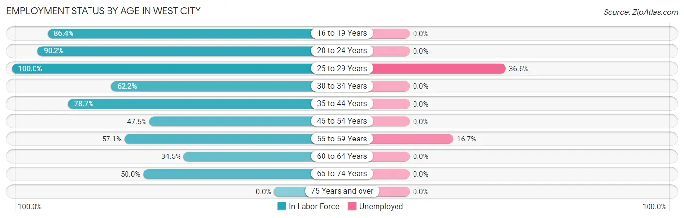 Employment Status by Age in West City