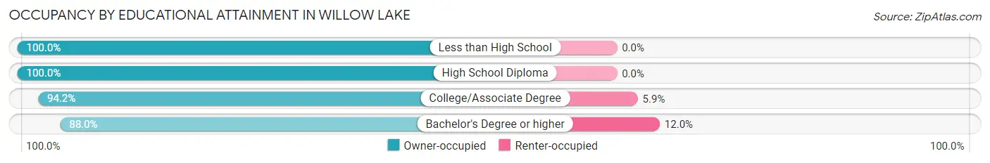 Occupancy by Educational Attainment in Willow Lake