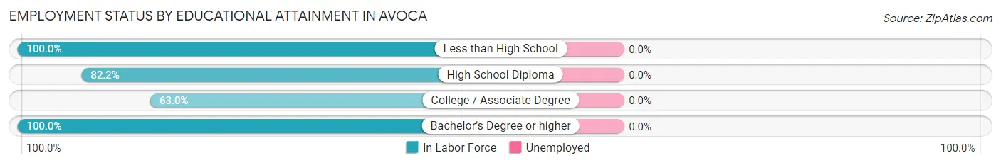 Employment Status by Educational Attainment in Avoca