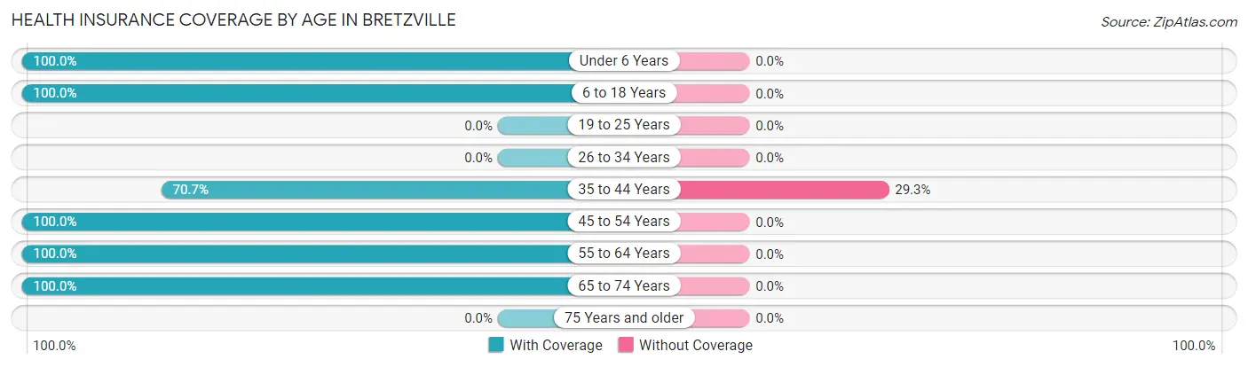 Health Insurance Coverage by Age in Bretzville