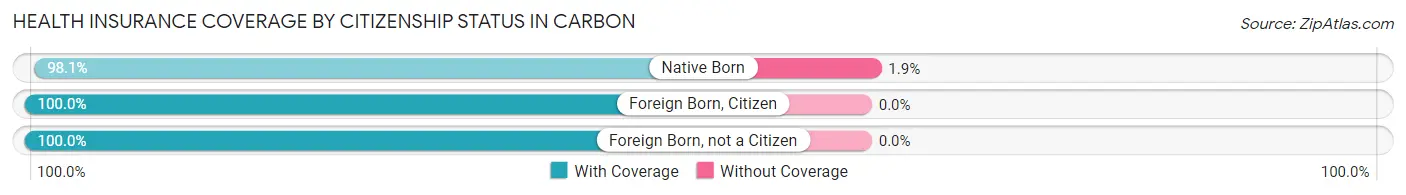 Health Insurance Coverage by Citizenship Status in Carbon