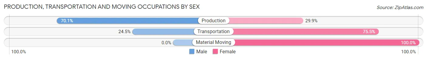 Production, Transportation and Moving Occupations by Sex in Centerville