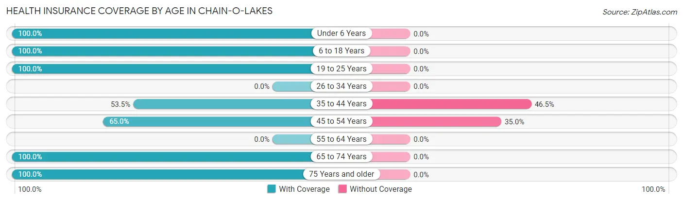 Health Insurance Coverage by Age in Chain-O-Lakes