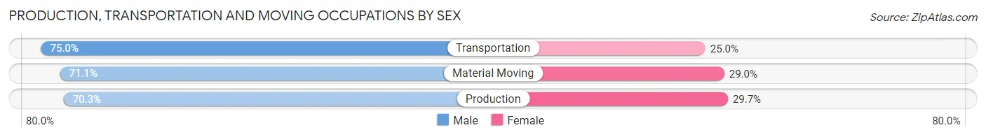 Production, Transportation and Moving Occupations by Sex in Chandler