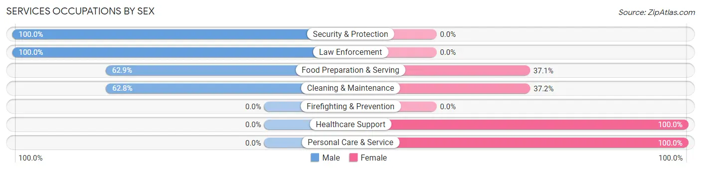 Services Occupations by Sex in Chesterton