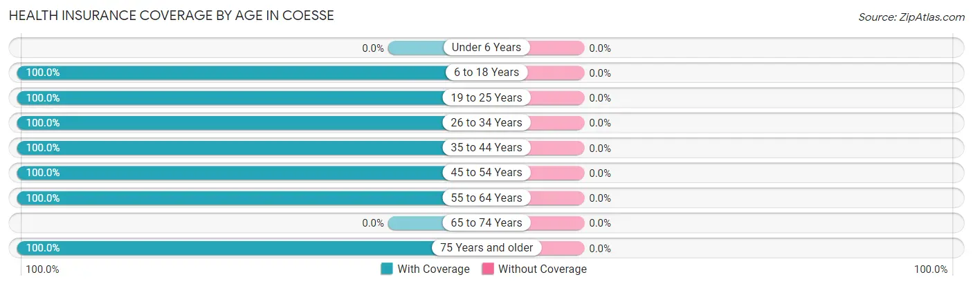 Health Insurance Coverage by Age in Coesse