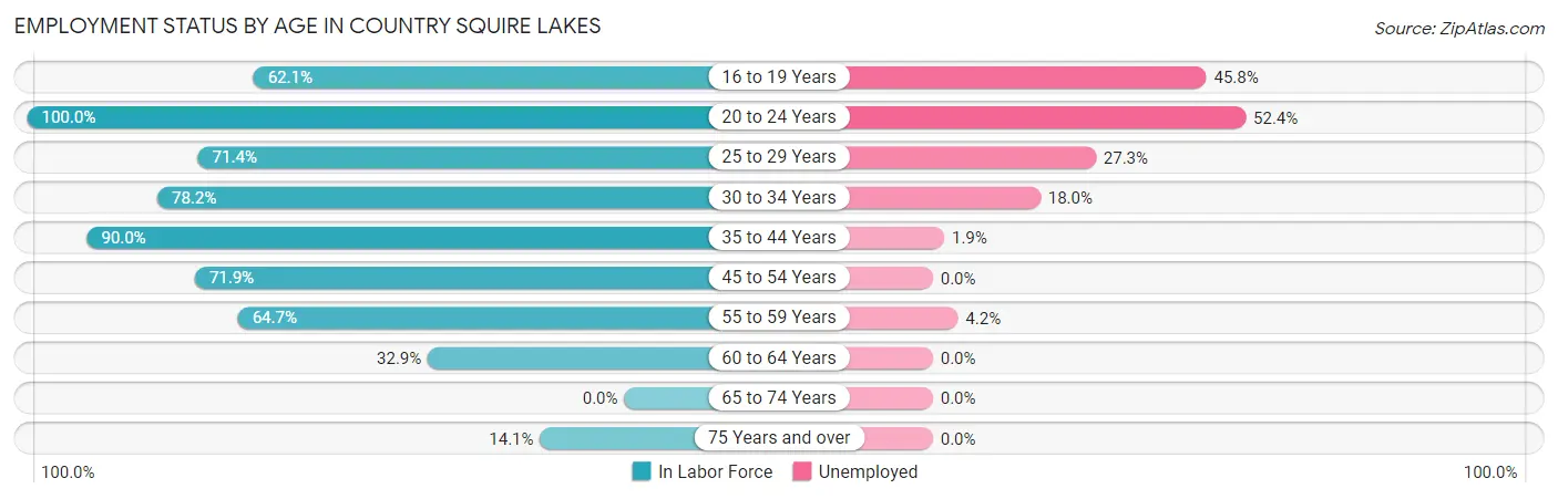 Employment Status by Age in Country Squire Lakes