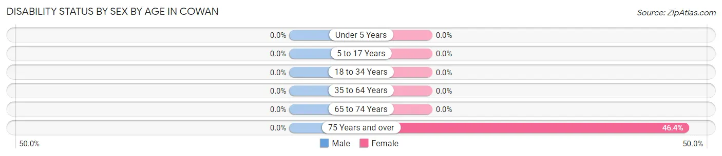 Disability Status by Sex by Age in Cowan