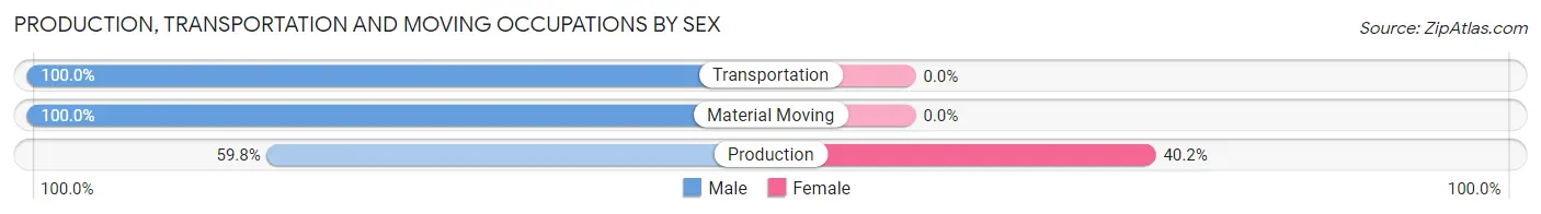 Production, Transportation and Moving Occupations by Sex in De Motte