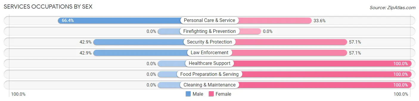 Services Occupations by Sex in De Motte