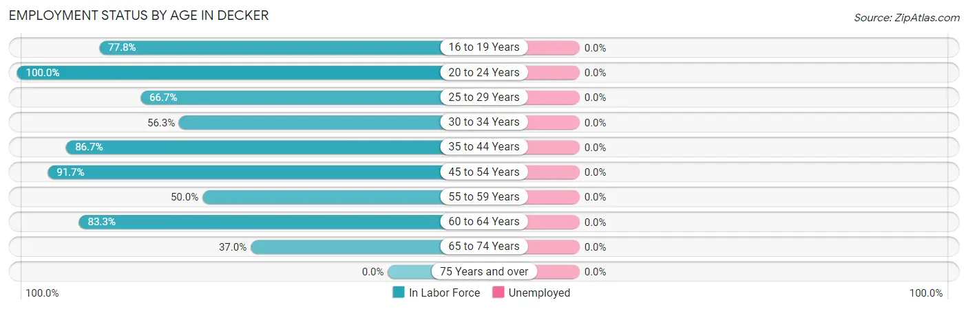 Employment Status by Age in Decker
