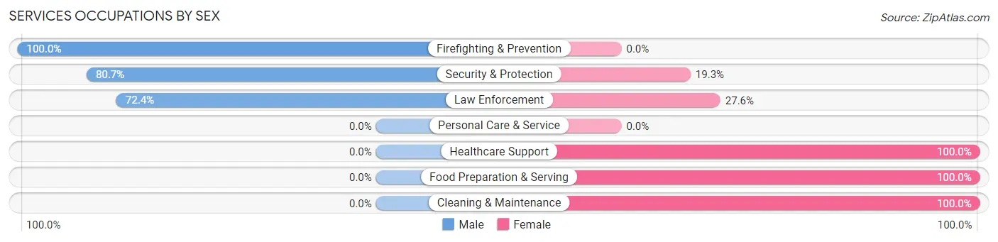 Services Occupations by Sex in Dugger