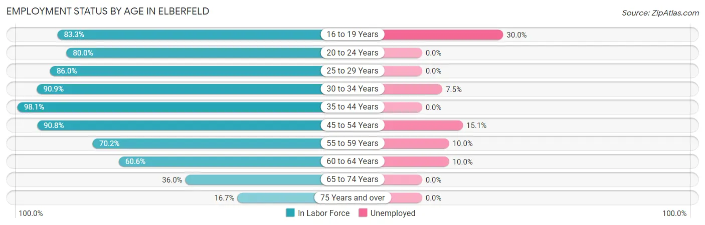 Employment Status by Age in Elberfeld
