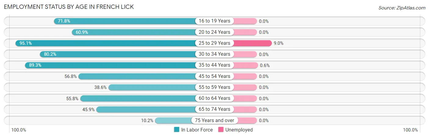 Employment Status by Age in French Lick