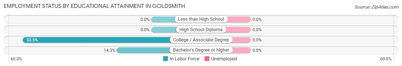 Employment Status by Educational Attainment in Goldsmith