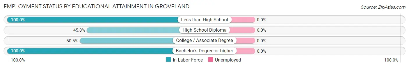 Employment Status by Educational Attainment in Groveland
