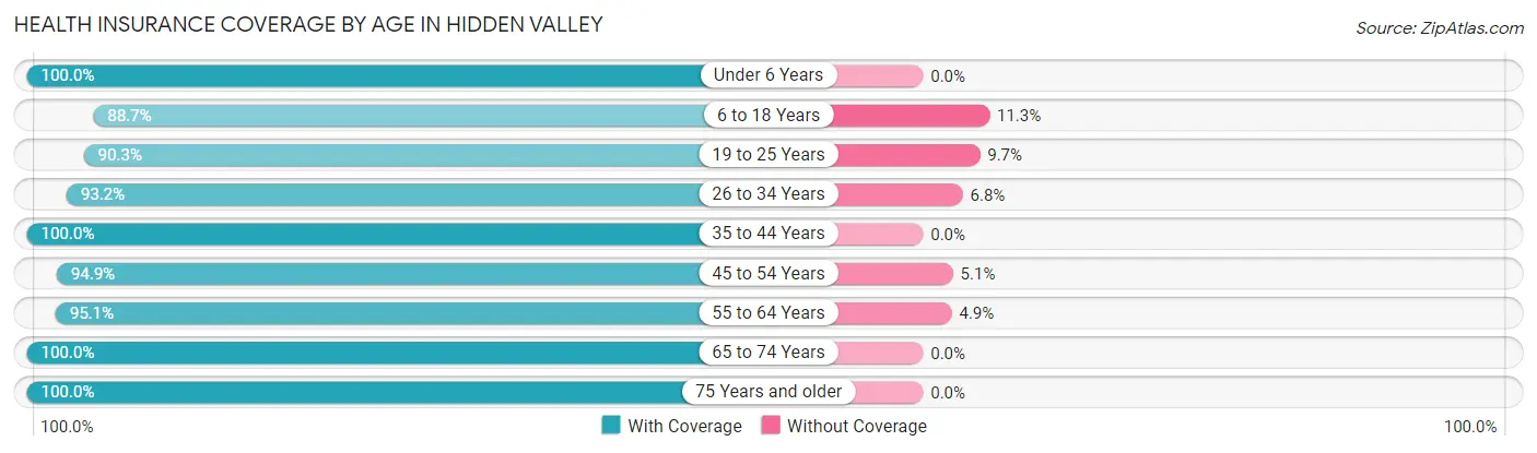Health Insurance Coverage by Age in Hidden Valley