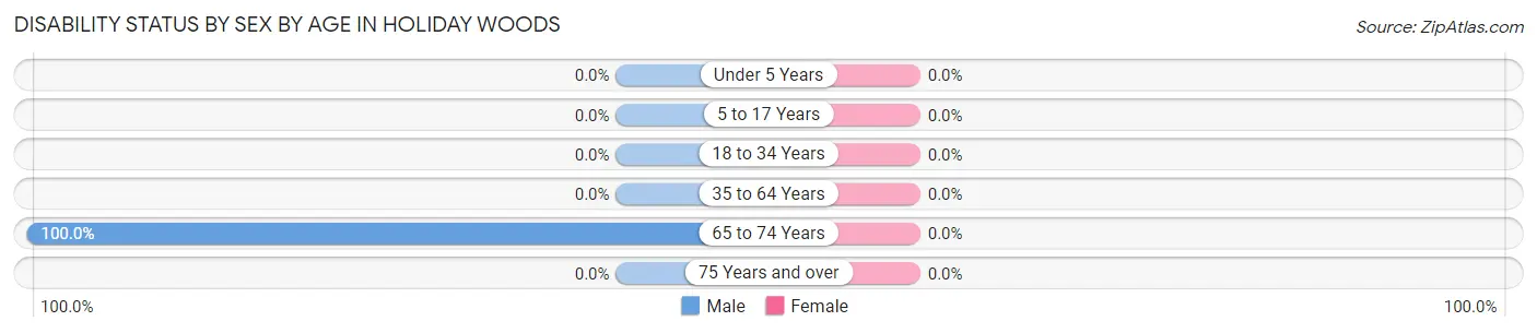 Disability Status by Sex by Age in Holiday Woods